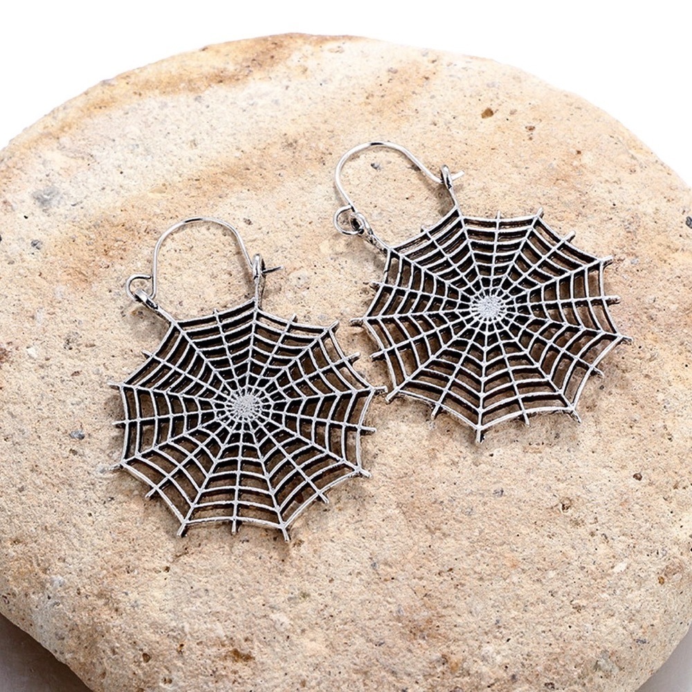 Any 2/$20! Silver Spider Web Ear Wire Earrings - Picture 4 of 8
